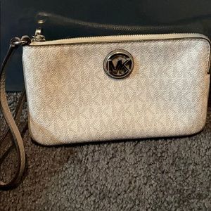 White MK wristlet